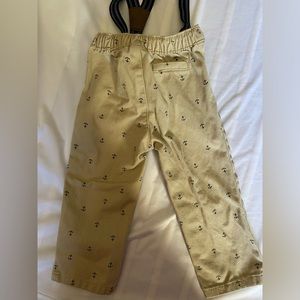 Carters brand. Toddler suspenders khaki with anchors on for design